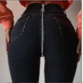 thumbnail image 3 of Womens Denim Zip Open Back Distressed High Waist Skinny Jeans Trousers Pants-DF, 3 of 5