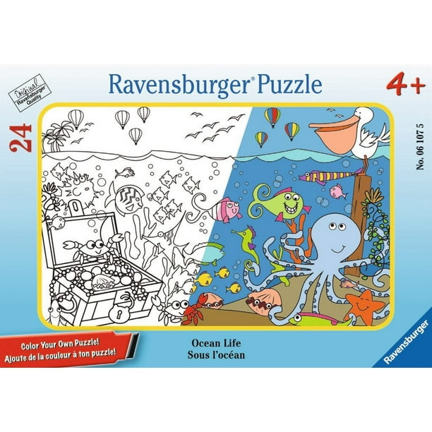 Ravensburger - 06107 Couleur-Votre-Propre Vie de l'Océan 24 Pièces Puzzle Board