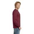 thumbnail image 3 of Gildan Men’s Heavy Cotton Long Sleeve T-Shirt, Lightweight Breathable Maroon Tee, Pack of 3, Size S, 3 of 5