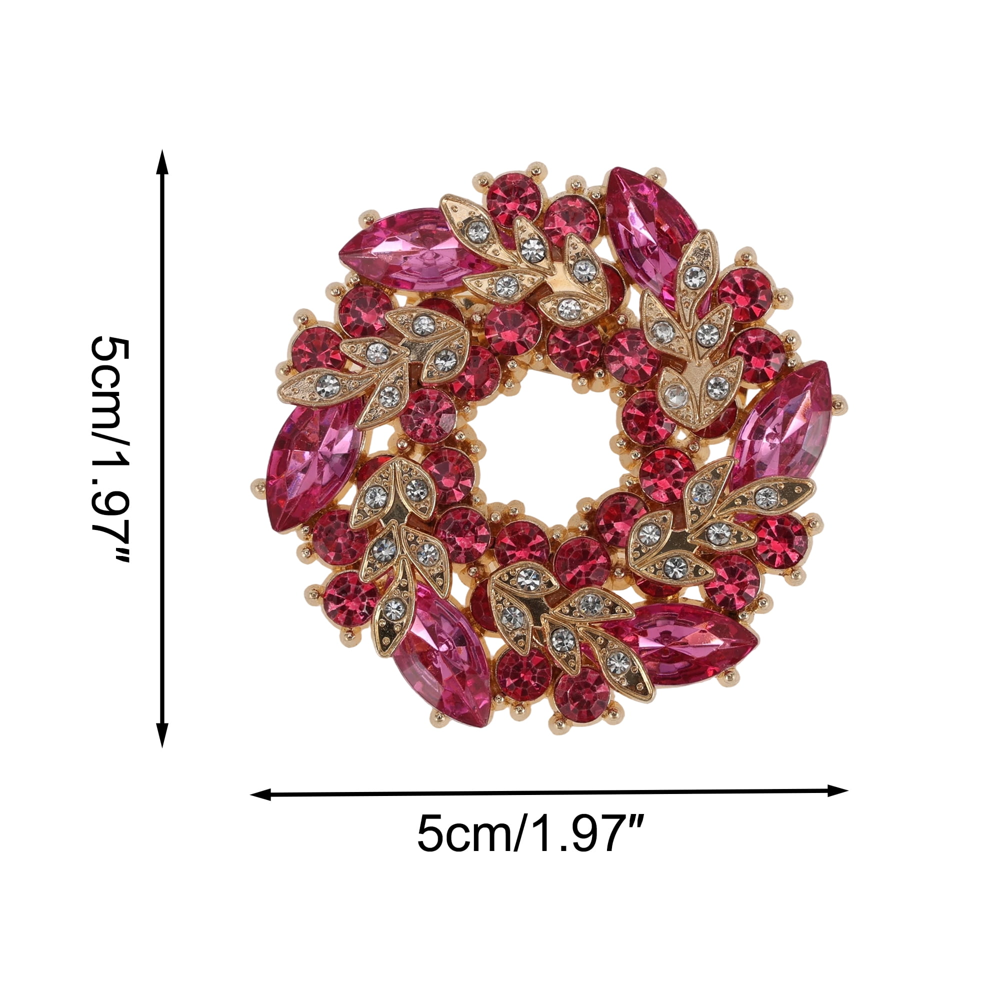 Unique Bargains Bauhinia Flower Rhinestone Brooch for Fashionable Accessories Pink