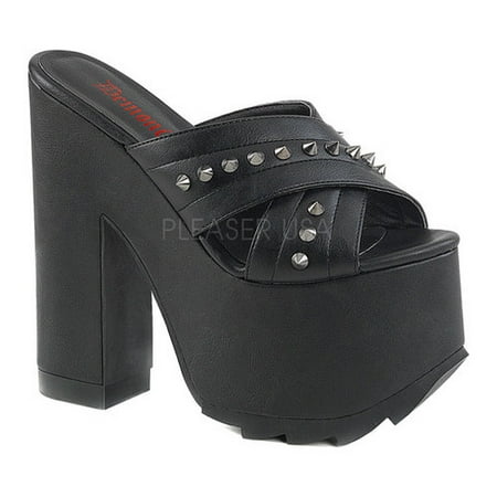 Demonia Suede Platforms - Women's Demonia Cramps 09 Platform Slide