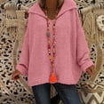 thumbnail image 2 of ManxiVoo Womens Casual Knitted Pullover Top with Hood Comfortable Loose Fit Sweater for Everyday Fall Fashion 2025 XXL Size Pink, 2 of 5
