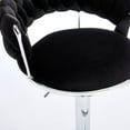 thumbnail image 4 of Set of 2 Bar Stools with Chrome Footrest and Base Swivel Height Adjustable Mechanical Lifting Velvet, Chrome Leg Simple Bar Stool (Black), 4 of 11
