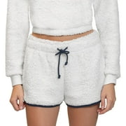Juniors' madden girl Contrast Tipping Dolphin Shorts Color: Ivory Size: LARGE