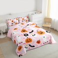thumbnail image 3 of Manfei Teens Spooky Halloween Bedding Comforter Set,Pink Orange White Twin Comforter Sets,Kawaii Pumpkin Ghost Bedding Set For Boys Girls,Breathable Home Decor Reversible,2-Piece, 3 of 8