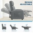 thumbnail image 4 of Recliner Chair for Adults, PU Leather Lazy Recliner Ergonomic Adjustable Single Sofa Enhanced with Side Pocket, Tall Back, Wide Arms & Padded Seat, 4 of 6