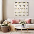 thumbnail image 5 of Yellow Grey Plaid Wall Art Painting on Canvas, Farmhouse Burlap Spring Floral Birds Canvas Art Home Prints Wall Art Framed Modern Artwork for Living Room Bedroom Wall Decor 20x20in, 5 of 9