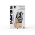 thumbnail image 3 of Sabatier 15-Piece Textured Grip Stainless Steel Knife Block Set, 3 of 5