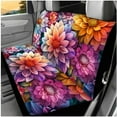 thumbnail image 3 of HUIACONG Dahlia Print Car Seat Covers for Women Full Set 14 Pcs Boho Car Accessories Interior Including Steering Wheel Cover Seat Belt Covers Armrest Cover Headrest Covers Coasters Keychain, 3 of 8