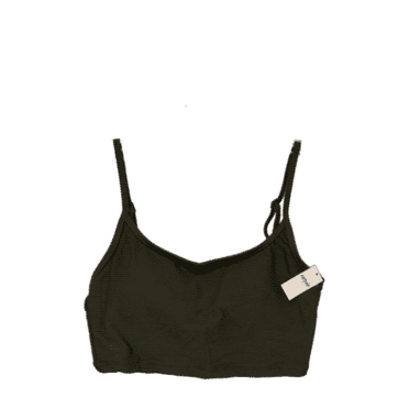 Aerie Women's Textured Scoop Bikini Olive Daze Top, M