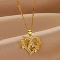 thumbnail image 2 of NICKSUN 26 Letters Heart & Flower Pendant Necklace for Women, Stainless Steel Gold - Tone Personalized Jewelry, 2 of 31