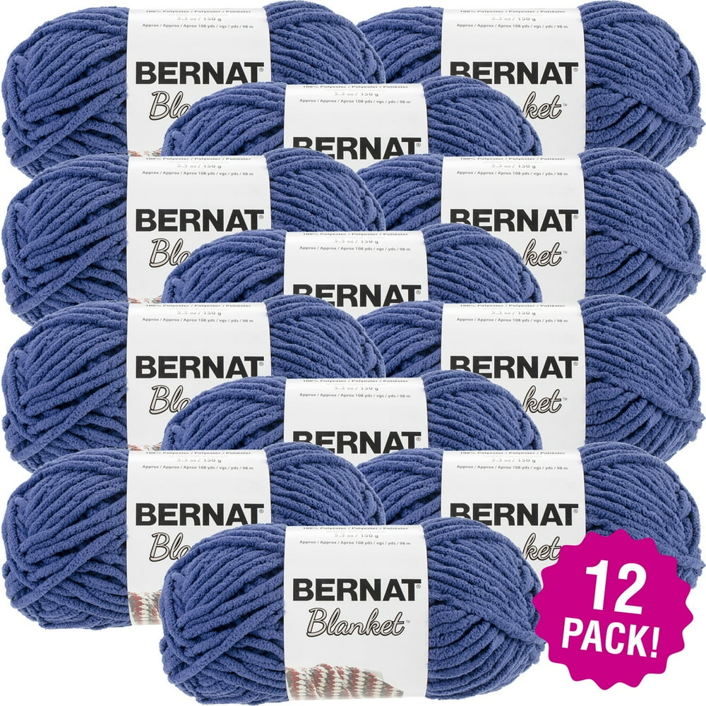 Bernat Blanket Yarn Navy, Multipack of 12