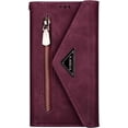 thumbnail image 6 of Crossbody Wallet Case for Samsung Galaxy S23 FE 5G for Women, Zipper Purse Handbag Neck Strap Lanyard Cover with 9 Card Holder Case for Samsung Galaxy S23 FE 5G XK Wine, 6 of 18