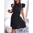 thumbnail image 6 of Spring And Summer Women's Dress, Elegant Lace-up Waist, Large Hem Pleated Skirt, 6 of 7