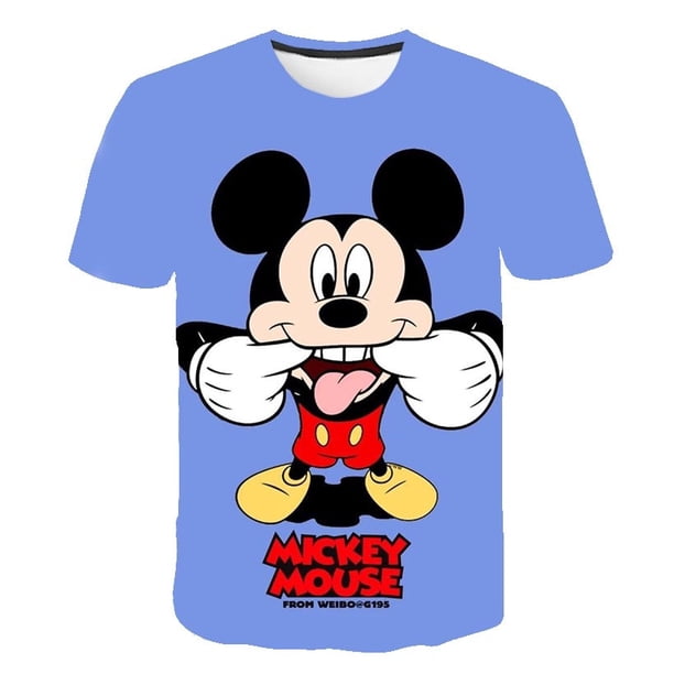 Camisetas Kawaii de Mickey Mouse para niñas, camisetas con estampado de dibujos animados, camisetas de manga corta de verano de la serie Disney, camisetas de 1 a 14 años Old10T Gao Jinjia LED