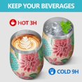 thumbnail image 4 of 12oz Stemless Wine Tumblers Pioneer Flower Vacuum Insulated Stainless Steel Travel Tumbler Cups Mug with Lid and Straw for Champaign,Cocktail,Beer with Cleaning Brush, 4 of 5