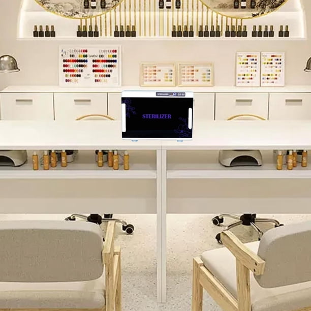 Caja para limpiar uñas,Máquina de limpieza de herramientas para uñas Equipo para salón de spa,Caja limpiadora de uñas Herramientas de limpieza para peluquería, de limpieza