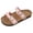 Pink, variant on Flip Flops for Women Buckle Strappy Cork Footbed Slide Sandals Comfortable Arch Support Slip on Casual Beach Shoes Coffee Size 8