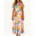 thumbnail image 3 of TaTaai Women's Casual Maxi Dress Round Neck Sleeveless Floral Print Fitted Stretchy Summer Dress Rose Pattern Long Dress Gift, 3 of 6
