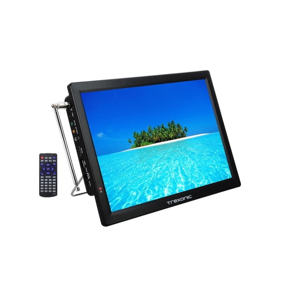 Trexonic TRX-14D 14 in. Portable Rechargeable LED TV with HDMI & SD-MMC