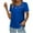 Blue, variant on Plus Size Tops for Women Lace Splicing Round Neck Short Sleeve T-Shirt