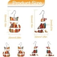 thumbnail image 3 of 2 Pairs of Cute Cat Dog Book Dangle Earrings Acrylic Classic Bookcase Bookshelf Patterned Earring Hooks for Book Lovers Gift Teacher Graduation Back to School Gifts, 3 of 8
