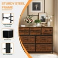 thumbnail image 7 of Simenmax 7 Drawer Dresser for Bedroom, Fabric Storage Dresser for Bedroom, Wood and Metal Dresser TV Stand for Living Room, Storage Tower with Bins, Chest of Drawers for Closet, Hallway,Brown, 7 of 7