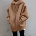 thumbnail image 5 of SIYUDAN Women s Hoodie Long Sleeve Women Zip Up Hoodie Soft HoodieKhaki Clothes Trendy Fall Outfits for Women Women s Trendy Clothes, 5 of 5