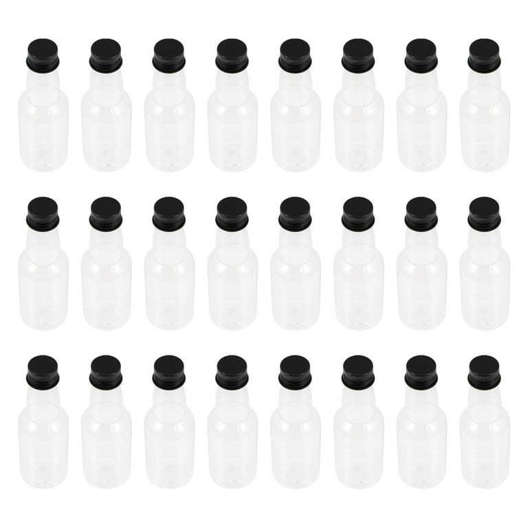 Etereauty Bottles Juice Bottle Empty Reusable Small Neck Long Plastic Mini Water Containers Caps Sample Cap Glass Smoothie Jars, Size: 11X3.6X3.6CM