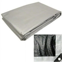 12 x 16 in. Polyethylene Storage Tarp Cover, Silver & Black