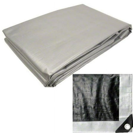 6 x 8 in. Polyethylene Storage Tarp Cover, Silver & Black