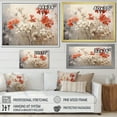 thumbnail image 4 of Designart "Red And Beige Geraniums In Minimalism I" Geraniums Floater Framed Wall Decor, 4 of 5