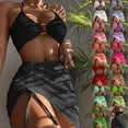 thumbnail image 2 of Top-kevin Bikini Sets for Women Halter Two Piece Swimsuit Ribbed High Cut Tie Side Thong Bathing Suit Sexy Padded Swimwear, 2 of 16