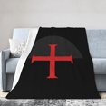 thumbnail image 2 of Manta de franela con bandera de batalla de los Caballeros Templarios, elegante edredón para una siesta, edredón de invierno para las cuatro estaciones, edredón refrescante con control de olores, 2 of 5