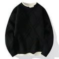 thumbnail image 2 of Yiliang Big and Tall Sweaters for Men Fall and Winter Long Sleeve Warm and Thermal Top Clothes ,Black,L, 2 of 3