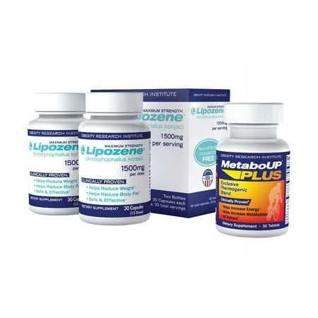 Lipozene Weight Loss Pills, 30 Ct x2 & MetaboUp Plus, 30 Ct
