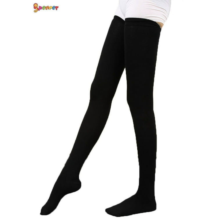 Spencer 1 Pair Women Extra Long Thigh High Socks Over the Knee High Leg  Warmer Long Boot Stockings Black 