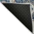 thumbnail image 4 of HomeRoots 585700 3 x 5 ft. Floral Medallion Washable Indoor & Outdoor Rectangle Area Rug, Navy Blue & Taupe, 4 of 5