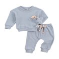 thumbnail image 1 of Newborn Baby Clothes Set Rainbow Embroidery Tops and Pants, 1 of 6