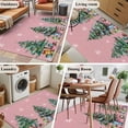thumbnail image 5 of 3'x5' Area Rugs, Pink Tree Christmas Indoor Outdoor Area Rug for Living Room Bedroom, Xmas Snowflake Watercolor Washable Bathroom Rugs Kitchen Floor Carpet Mats Home Decor Aesthetic, 5 of 8