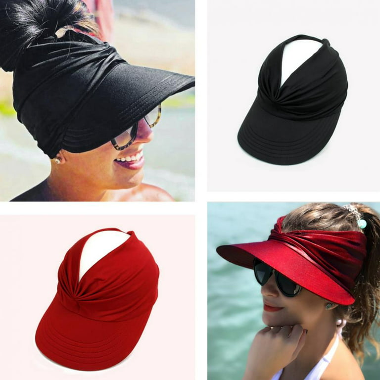 Sun Hat Women, Sun Beach Visor Cap UV Protection with Wide Brim