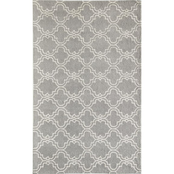 Rugs America Delano Collection Clover Grey DL150 Contemporary Geometric Area Rug 5' x 8'