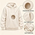 thumbnail image 6 of Stralyhd Unisex Hoodies with Pet Pouch Oversized Cat Carrier Large Front Pocket Loose Sweatshirt Animal Holder Cozy Long Sleeve Hoodies Beige 2XL, 6 of 7