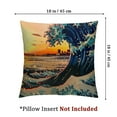 thumbnail image 4 of Chilfamy Pillow Cover Japanese Sakura Traditional Oriental The Great Wave of Kanagawa Throw Pillow Decor for Livingroom Couch Bed Decorative Gift White, 4 of 7