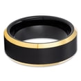 thumbnail image 2 of 8mm Black Tungsten Ring,Engagement Ring,Yellow Gold Ring,Anniversary Ring,Tungsten Carbide Ring,Comfort Fit, 2 of 4