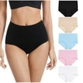 thumbnail image 2 of Bixock Cotton Underwear for Women,Period Underwear for Women,High Waist Solid Color Lightweight Breathable High Stretch Seamless Ladies Briefs, 2 of 3