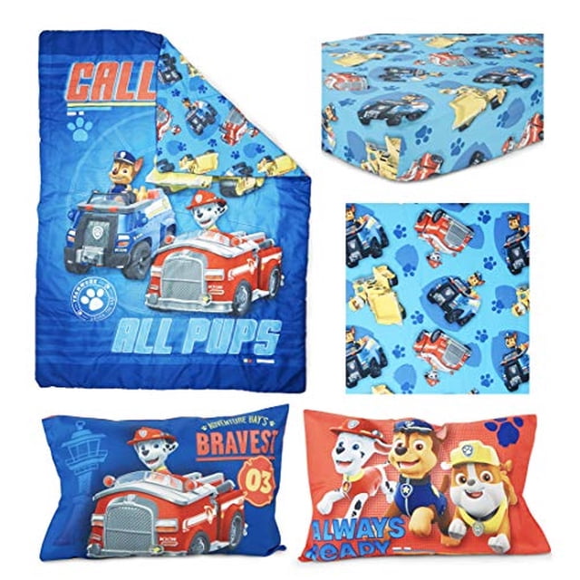 Patrol Patrol Patrol Patrulla Llamando a todos los cachorros Set de ropa de cama para niños pequeños de 4 piezas Paw Patrol Ver descripción