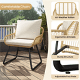 thumbnail image 5 of Renwick 3-Piece Patio Bistro Set with Wicker Rattan Chairs and Table, Tan/Cream, 5 of 10