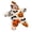Beige, variant on Generic Baby Halloween Pumpkin Printed Starfish Onesie Zipper Hooded Star Jumpsuit