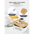 thumbnail image 2 of Genwiss Large Ceramic Butter Dish with Lid and Knife, Stainless Steel, Durable and Convenient, 2 of 7